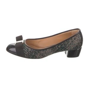 Salvatore Ferragamo Tweed Patterned Pumps Women's Size: 8.5